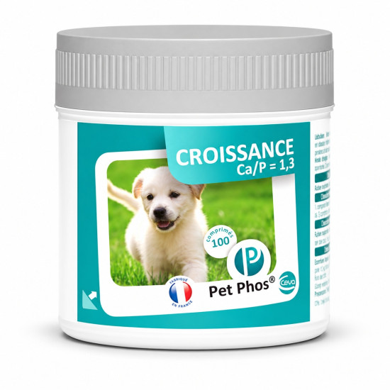 Pet Phos Croissance Junior Ceva – Supliment Vitamino-Mineral pentru Câini în Creștere – 100 Tablete